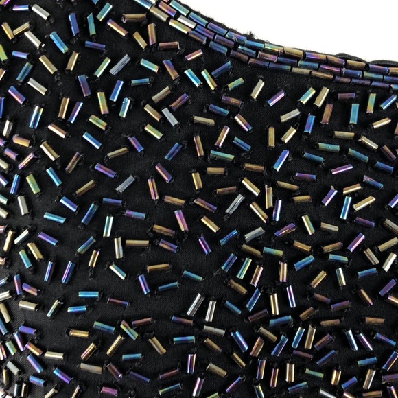 Scala Black 100% Silk Beaded Sleeveless Dress - Picture 5 of 10